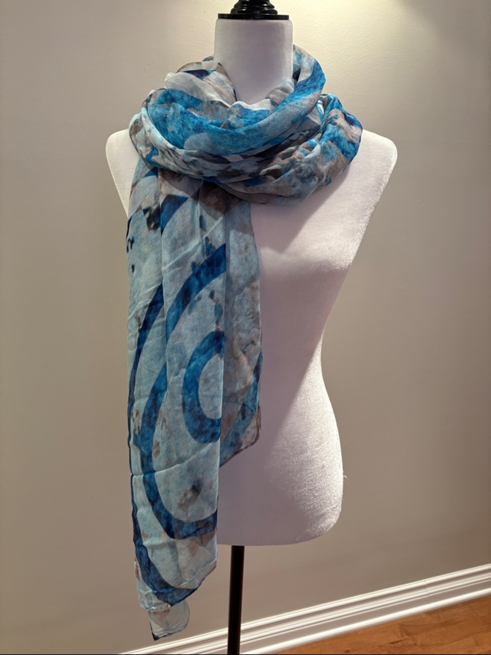 Dolcezza Blue Abstract Scarf - Lightweight Women’s Wrap